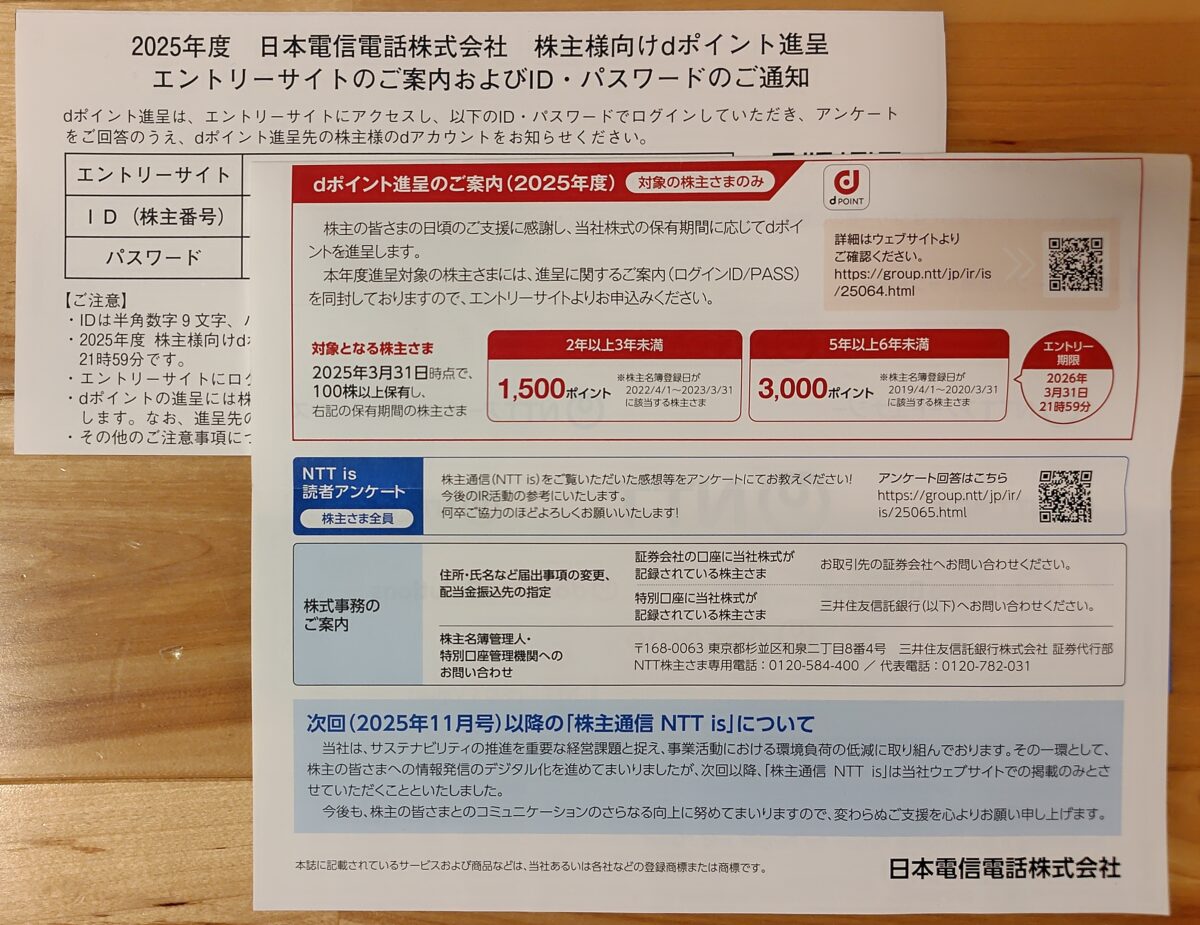 2025NTT株主優待
