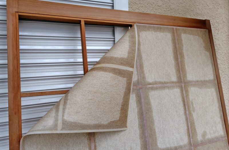 濡らした障子紙をはがしたところ