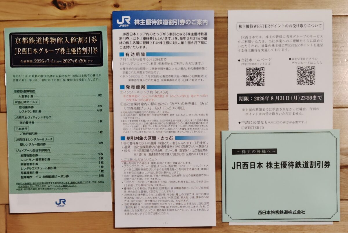 2026JR西日本株主優待