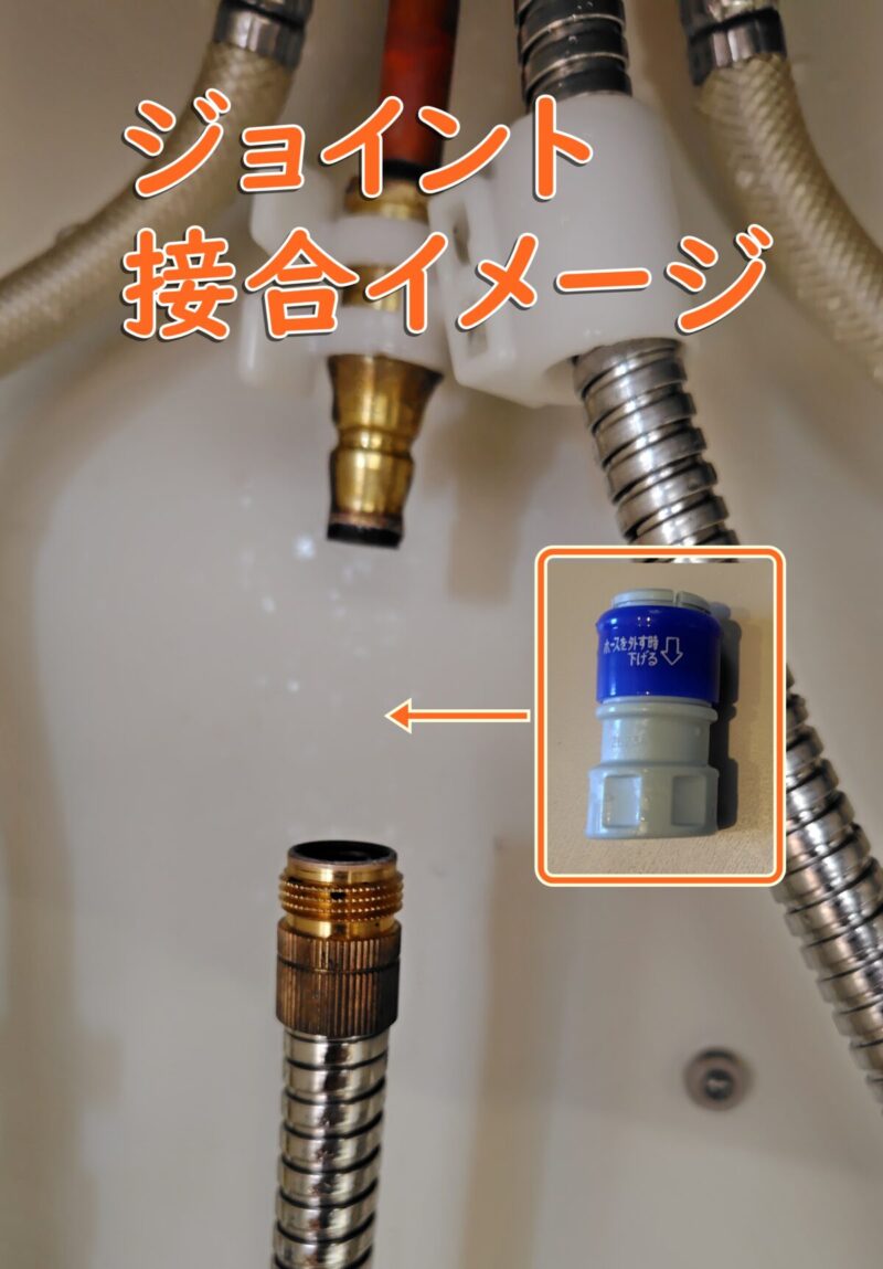 三菱レーヨン（三菱ケミカル）クリンスイのジョイント部品の接合イメージ